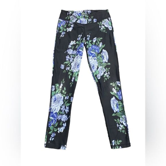 Albion Size Small Fit Intention Compression Leggings in Purple Gray Floral - Picture 6 of 8